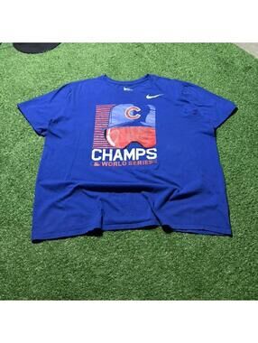 Nike Chicago Cubs 2016 Champs World Series Graphic Tee XXL Blue MLB Baseball